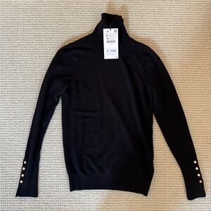 Zara Black Cowl Neck Sweater Knit